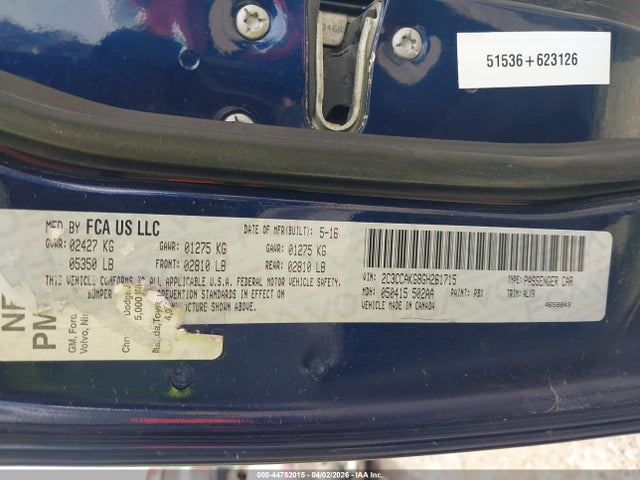 Продаж на аукціоні авто 2016 Chrysler 300c Awd, vin: 2C3CCAKG8GH261715, номер лоту: 44782015