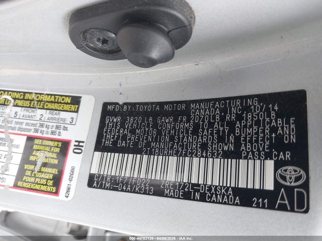 Toyota Corolla S Plus 2015 2T1BURHE7FC284632 Image 9
