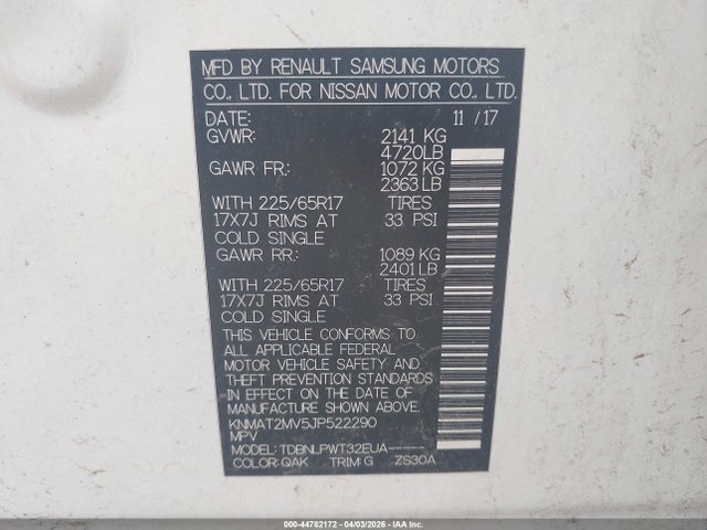 2018 NISSAN ROGUE KNMAT2MV5JP522290 Photo 8