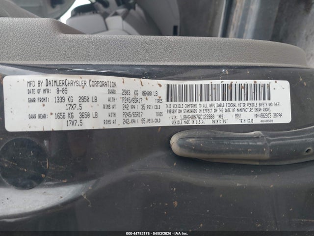 44782176 :رقم المزاد ، 1J8HG48N76C123980 vin ، 2006 Jeep Commander مزاد بيع