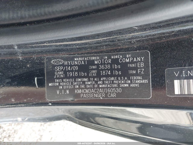 Продаж на аукціоні авто 2010 Hyundai Accent Gs, vin: KMHCM3AC2AU160530, номер лоту: 44782207