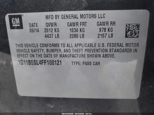 1G11B5SL4FF100121 Chevrolet MALIBU LS