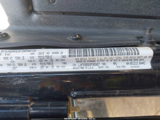 Aukcja sprzedaży 2003 Jeep Wrangler X, vin: 1J4FA39S83P365027, numer aukcji: 44782249