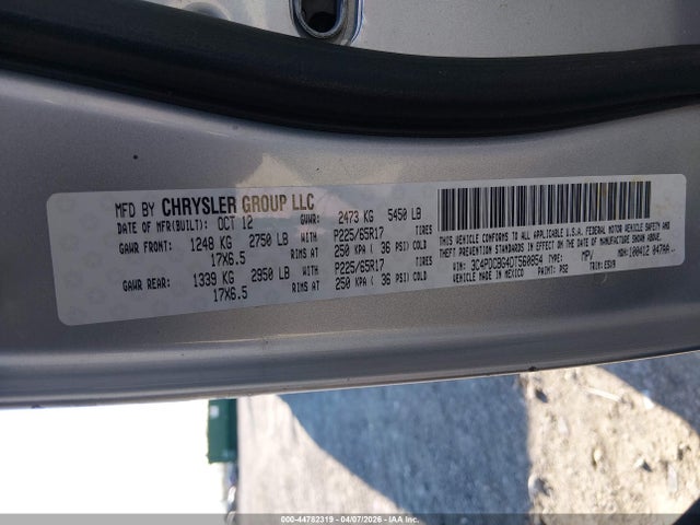 44782319 :رقم المزاد ، 3C4PDCBG4DT560854 vin ، 2013 Dodge Journey Sxt مزاد بيع