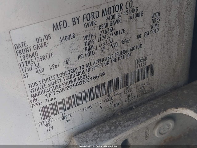 2008 FORD F-250 1FTSW20568EE18639 Photo 8