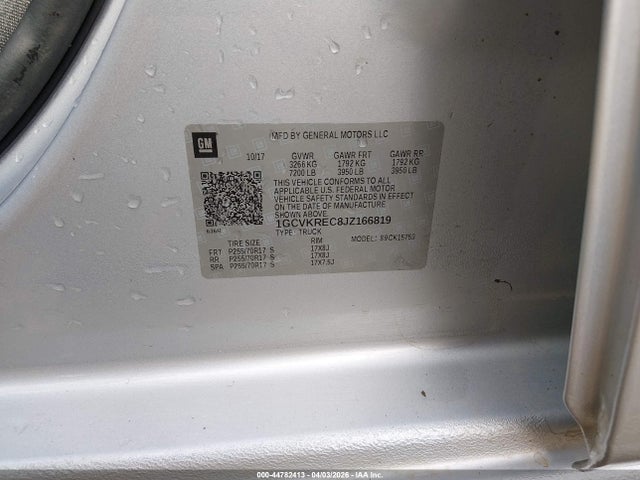 Продажа на аукционе авто 2018 Chevrolet Silverado 1500 1lt, vin: 1GCVKREC8JZ166819, номер лота: 44782413