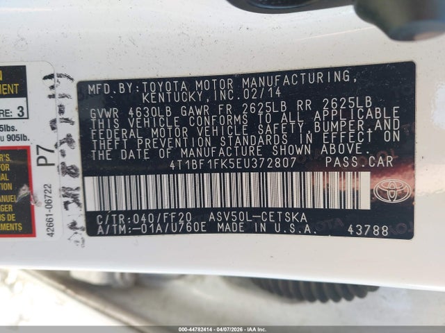 Продаж на аукціоні авто 2014 Toyota Camry Se, vin: 4T1BF1FK5EU372807, номер лоту: 44782414