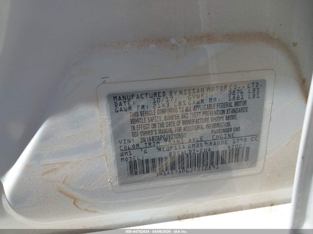 3N1AB7AP6JY210891 Nissan SENTRA SV