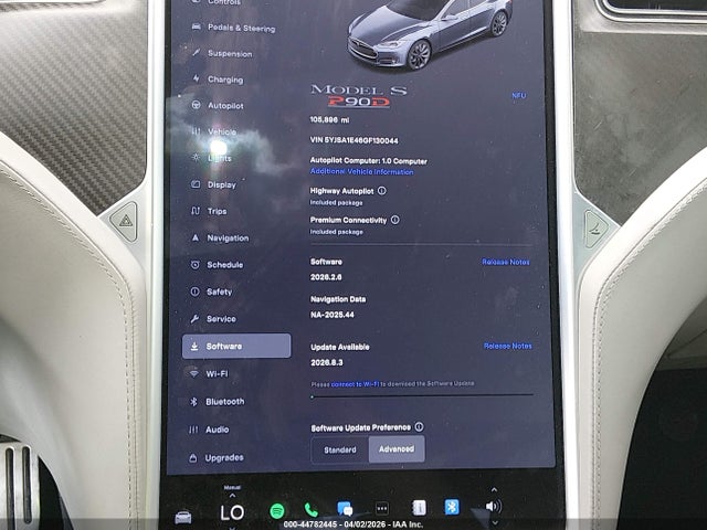 44782445 :رقم المزاد ، 5YJSA1E46GF130044 vin ، 2016 Tesla Model S 90d/p100d/p85d/p90d مزاد بيع
