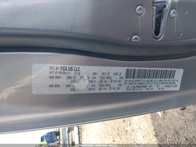 2016 Jeep Patriot Sport მანქანა იყიდება აუქციონზე, vin: 1C4NJPBAXGD700841, აუქციონის ნომერი: 44782448