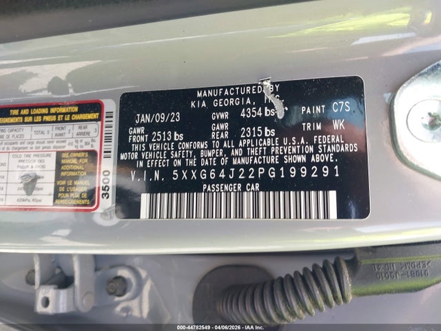 2023 Kia K5 Gt-line მანქანა იყიდება აუქციონზე, vin: 5XXG64J22PG199291, აუქციონის ნომერი: 44782549