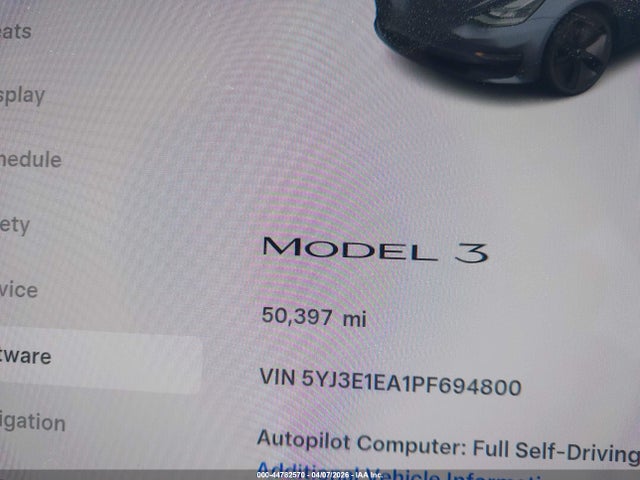 44782570 :رقم المزاد ، 5YJ3E1EA1PF694800 vin ، 2023 Tesla Model 3 Rear-wheel Drive مزاد بيع
