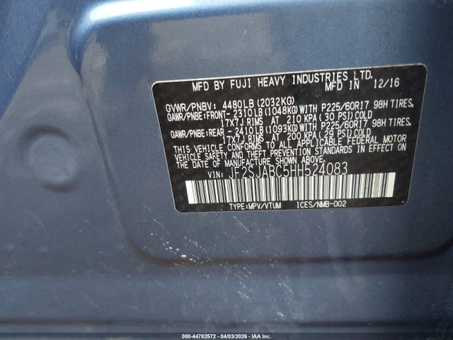 JF2SJABC5HH524083 Subaru Forester 2.5i