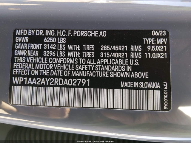 Porsche Cayenne 2024 WP1AA2AY2RDA02791 Image 9