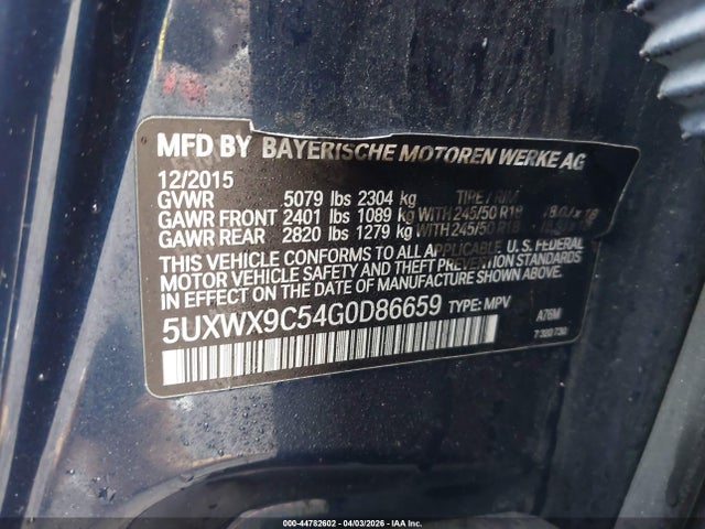 2016 BMW X3 5UXWX9C54G0D86659 Photo 8