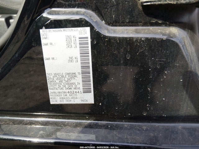 Продажа на аукционе авто 2024 Nissan Altima S Fwd, vin: 1N4BL4BV3RN402441, номер лота: 44782658