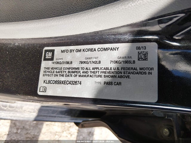 Chevrolet Spark 1lt Auto 2014 KL8CD6S9XEC432674 Image 9