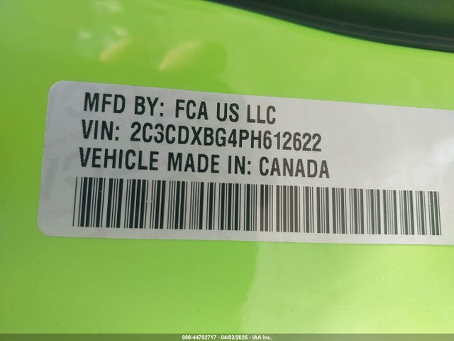 Продаж на аукціоні авто 2023 Dodge Charger Sxt, vin: 2C3CDXBG4PH612622, номер лоту: 44782717