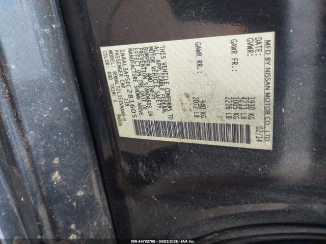 2014 Nissan Altima 2.5 Sv მანქანა იყიდება აუქციონზე, vin: 1N4AL3AP5EC281605, აუქციონის ნომერი: 44782768
