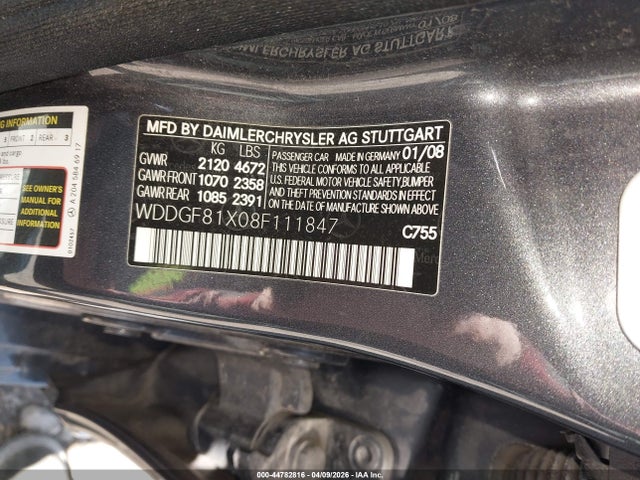 Aukcja sprzedaży 2008 Mercedes-benz C 300 Luxury 4matic/sport 4matic, vin: WDDGF81X08F111847, numer aukcji: 44782816