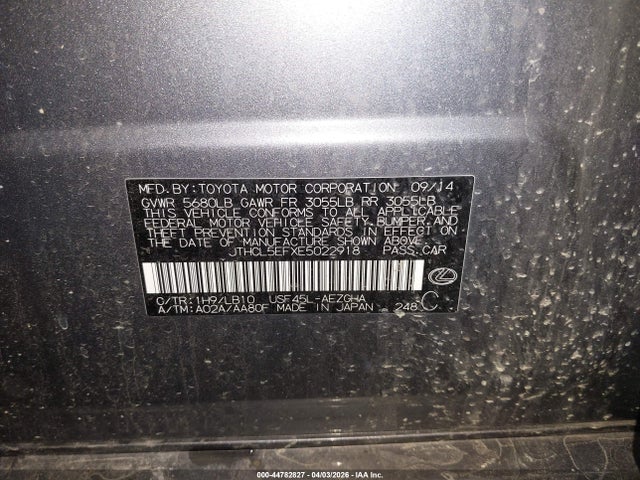 44782827 :رقم المزاد ، JTHCL5EFXE5022918 vin ، 2014 Lexus Ls 460 مزاد بيع