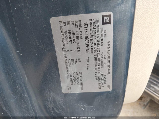 44782904 :رقم المزاد ، 1GYFK66898R196056 vin ، 2008 Cadillac Escalade Esv Standard مزاد بيع