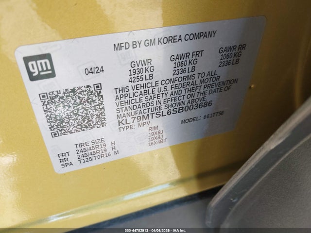 Aukcja sprzedaży 2025 Chevrolet Trailblazer Fwd Rs, vin: KL79MTSL6SB003686, numer aukcji: 44782913