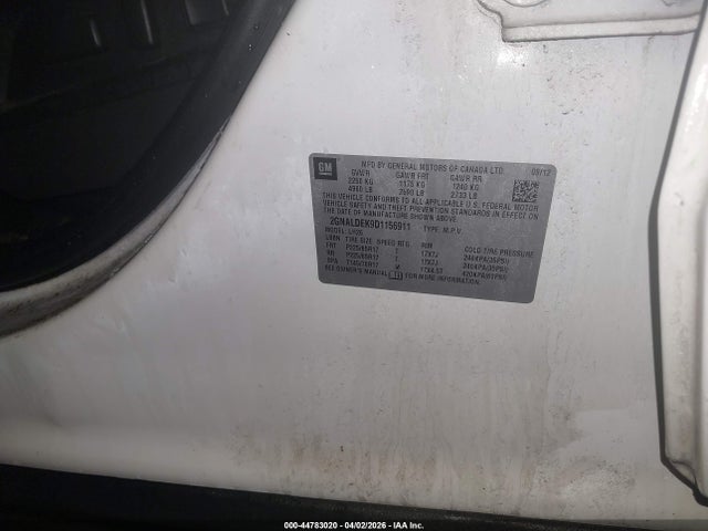 Aukcja sprzedaży 2013 Chevrolet Equinox 1lt, vin: 2GNALDEK9D1156911, numer aukcji: 44783020