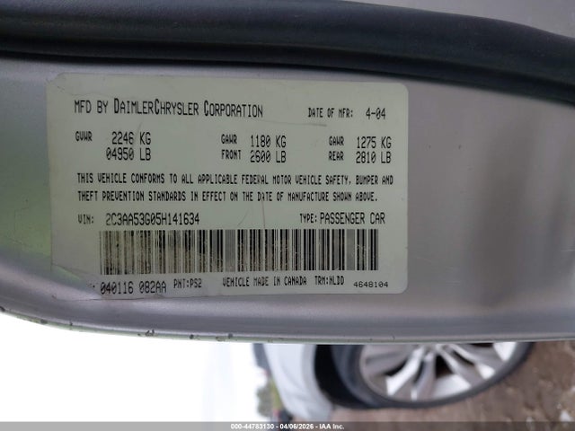 Aukcja sprzedaży 2005 Chrysler 300 Touring, vin: 2C3AA53G05H141634, numer aukcji: 44783130