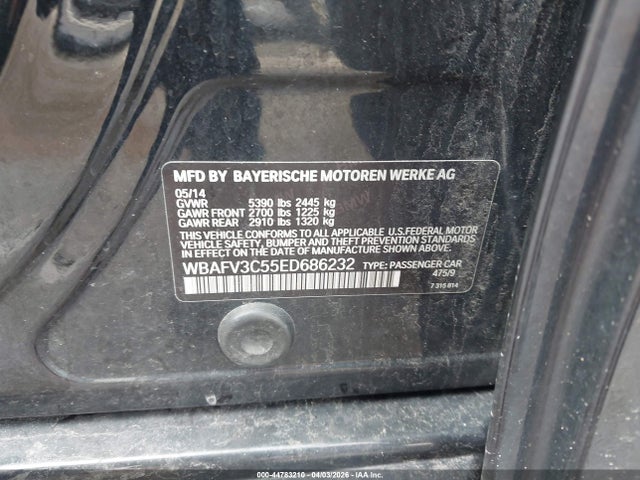 Продаж на аукціоні авто 2014 Bmw 535d Xdrive, vin: WBAFV3C55ED686232, номер лоту: 44783210