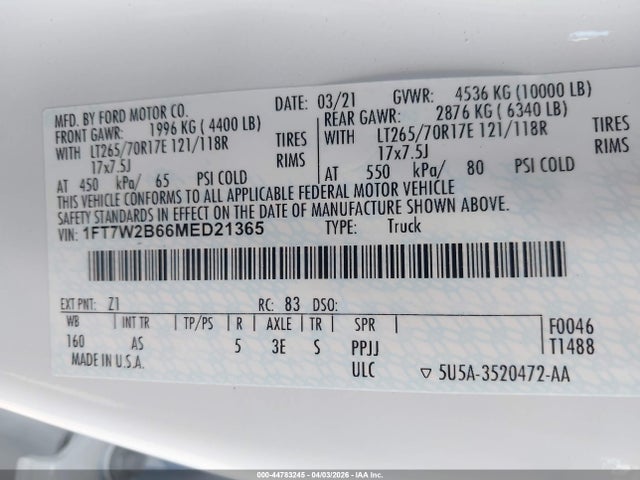 Ford F-250 Xl 2021 1FT7W2B66MED21365 Image 9
