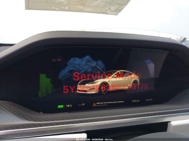 Продажа на аукционе авто 2022 Tesla Model S Plaid Tri Motor All-wheel Drive, vin: 5YJSA1E62NF459175, номер лота: 44783294