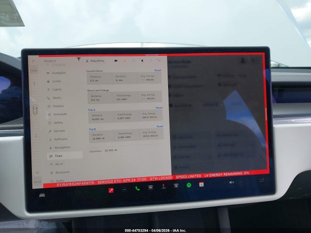 Продажа на аукционе авто 2022 Tesla Model S Plaid Tri Motor All-wheel Drive, vin: 5YJSA1E62NF459175, номер лота: 44783294