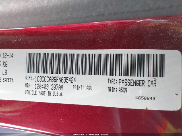 Chrysler 200 Limited 2015 1C3CCCAB6FN635424 Image 9