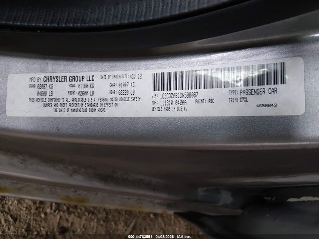 Продаж на аукціоні авто 2013 Dodge Avenger Se, vin: 1C3CDZAB1DN588087, номер лоту: 44783551