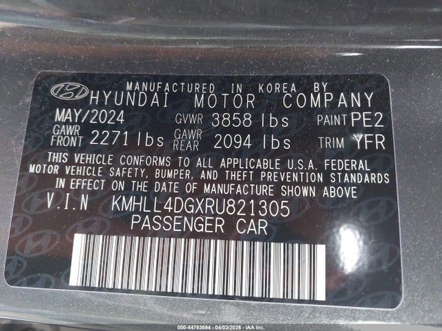Aukcja sprzedaży 2024 Hyundai Elantra Se, vin: KMHLL4DGXRU821305, numer aukcji: 44783594