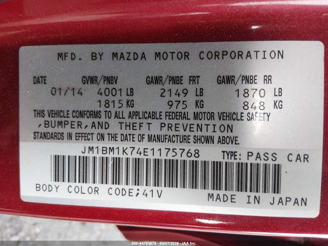Продаж на аукціоні авто 2014 Mazda Mazda3 I Sport, vin: JM1BM1K74E1175768, номер лоту: 44783678