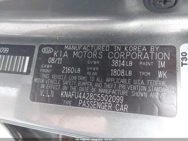 Продажа на аукционе авто 2012 Kia Forte Ex, vin: KNAFU4A28C5502099, номер лота: 44783682