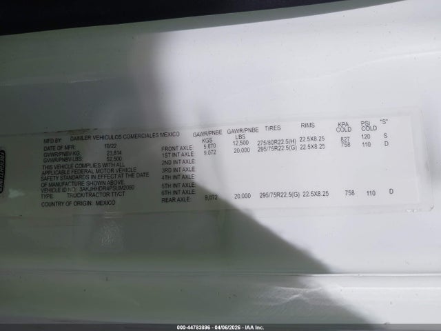 Продаж на аукціоні авто 2023 Freightliner New Cascadia 126, vin: 3AKJHHDR4PSUM2080, номер лоту: 44783896