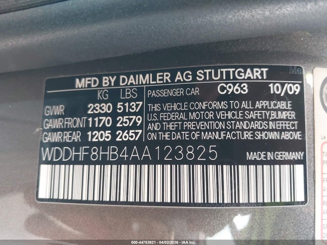 Aukcja sprzedaży 2010 Mercedes-benz E 350 4matic, vin: WDDHF8HB4AA123825, numer aukcji: 44783921