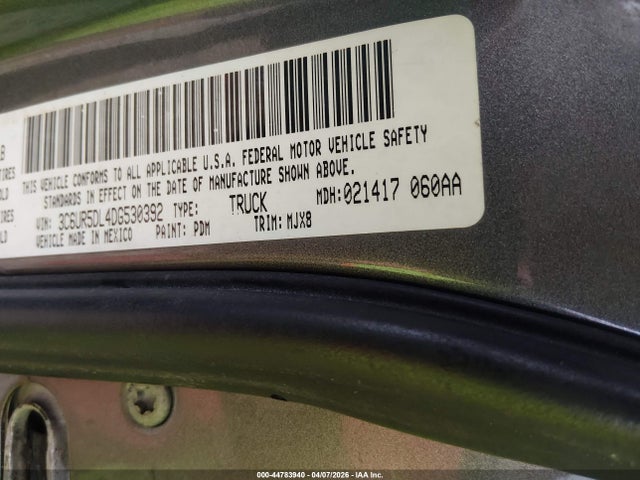 Продаж на аукціоні авто 2013 Ram 2500 Big Horn, vin: 3C6UR5DL4DG530392, номер лоту: 44783940
