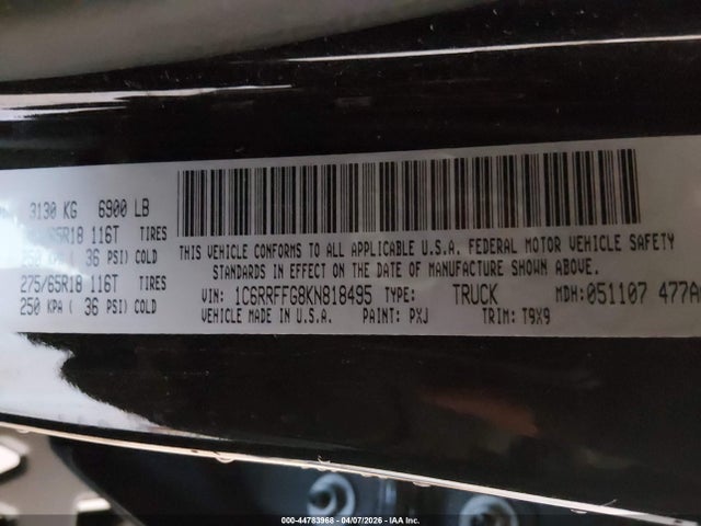 2019 RAM 1500 1C6RRFFG8KN818495 Photo 8