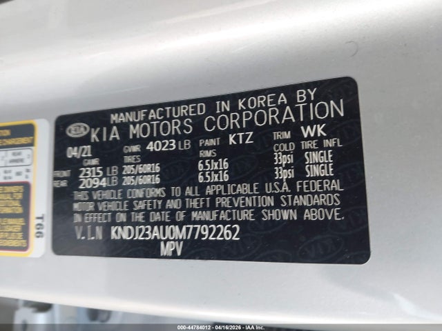 KNDJ23AU0M7792262 KIA SOUL LX