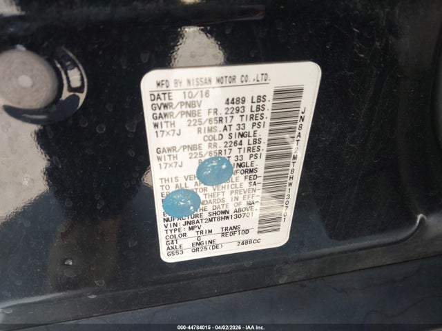 Nissan ROGUE SV 2017 JN8AT2MT8HW130701 Image 9