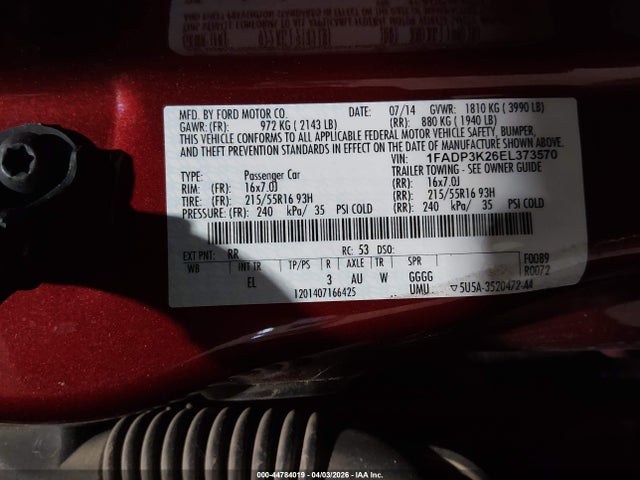 Ford FOCUS SE 2014 1FADP3K26EL373570 Image 9