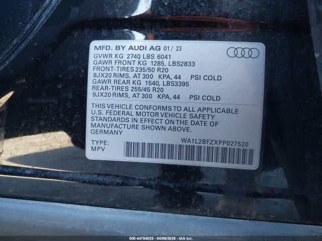 WA1L2BFZXPP027520 Audi Q4 E-tron Premium Plus 50 Quattro