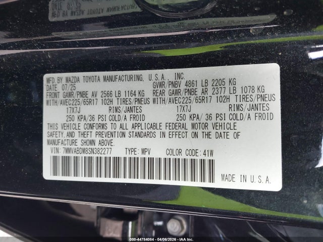 Aukcja sprzedaży 2025 Mazda Cx-50 2.5 S Premium Package, vin: 7MMVABDM8SN382277, numer aukcji: 44784084