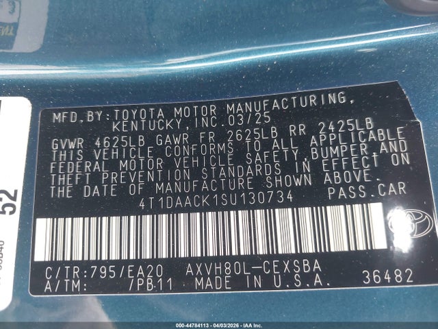 Toyota CAMRY SE 2025 4T1DAACK1SU130734 Image 9