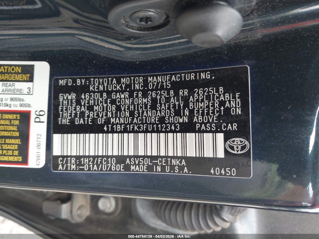 4T1BF1FK3FU112343 Toyota CAMRY LE