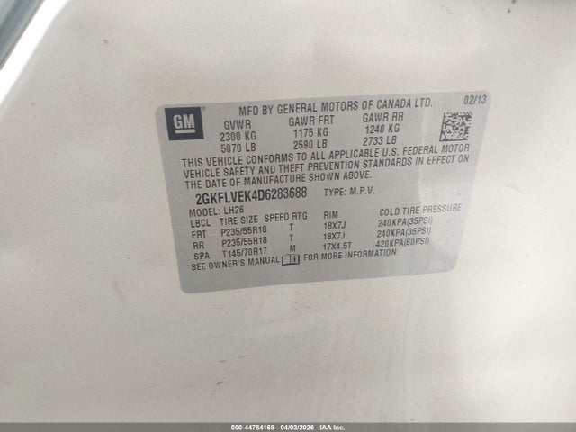 2013 GMC TERRAIN 2GKFLVEK4D6283688 Photo 8